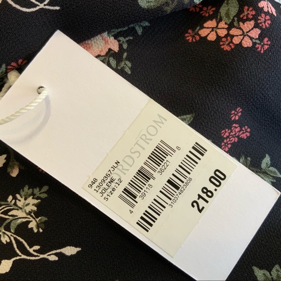 Reformation Bard Dress Mini Puff Sleeve Jolene Georgette Floral Size 12 - Picture 8 of 14